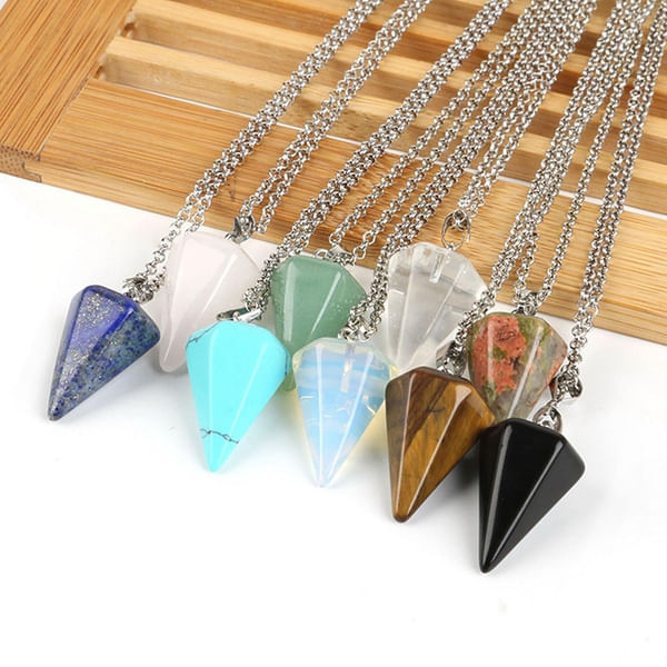 Pendant - Natural Stone - Pointed Pendulum - Single Piece