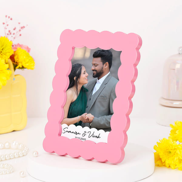 Personalised Couple Scallop Photo Frame