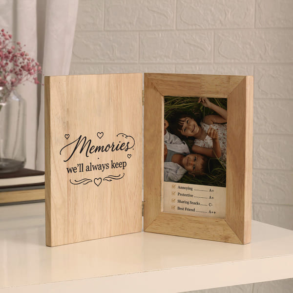Personalize Memories Wooden Photo Frame For Rakhi