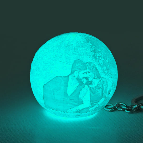 Personalized 3D Moon Lamp Keychain (6 cm)