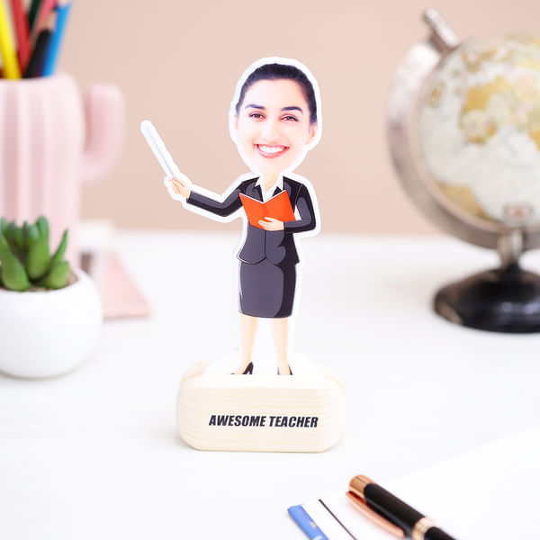 Personalized Awesome Teacher Caricature For Her
