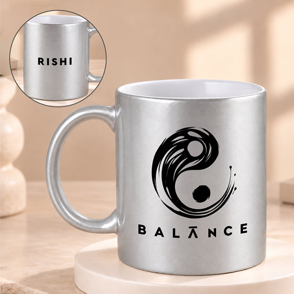 Personalized Balance Silver Mug