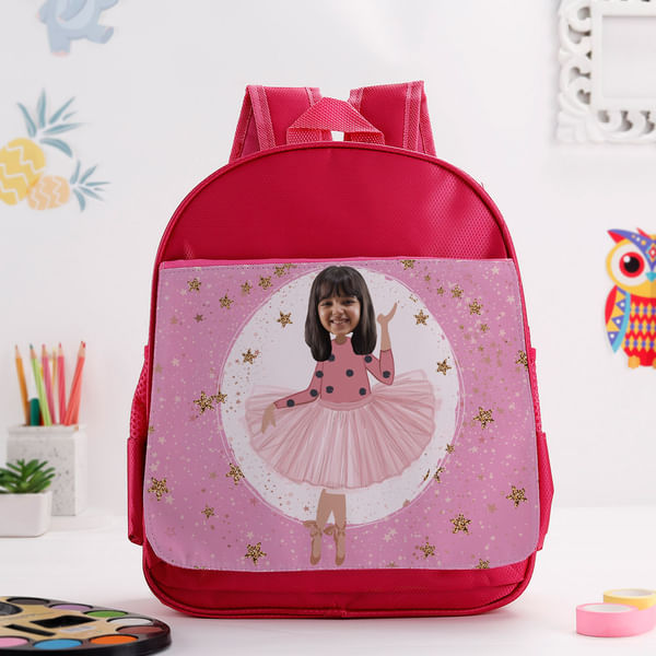 Personalized Ballerina School Bag - Pink