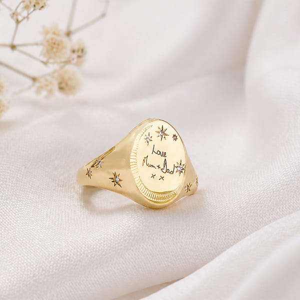 Personalized Bar Signet Mother's Day Ring