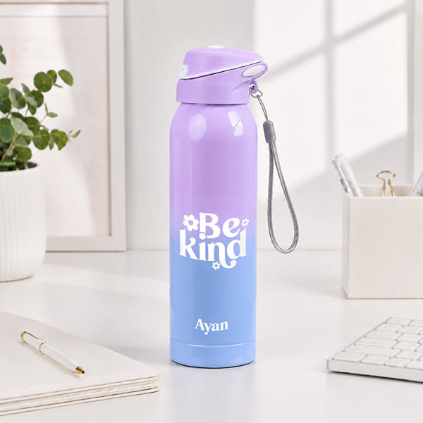 Personalized Be Kind Purple Water Bottle