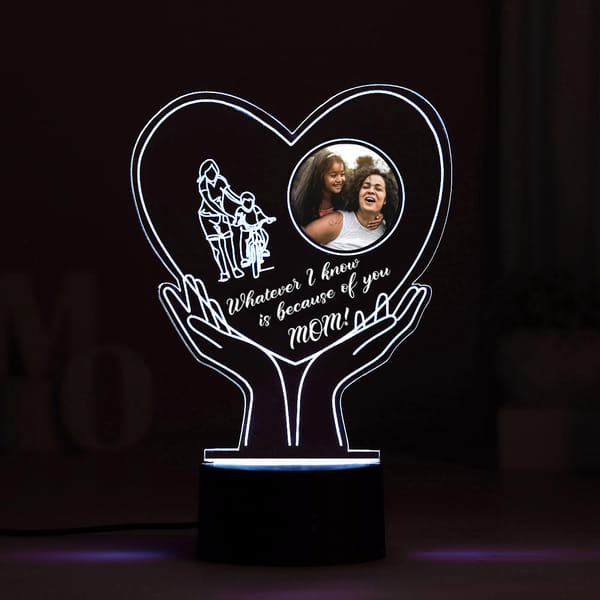 Personalized Because Of You Mom LED Lamp