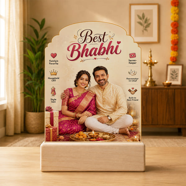 Personalized Best Bhabhi Caricature for Rakhi