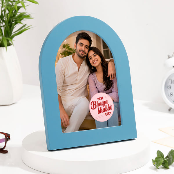 Personalized Best Bhabhi Ever Blue Frame