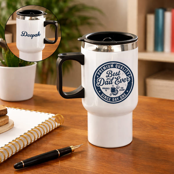 Personalized Best Dad Ever Travel Mug