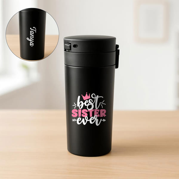 Personalized Best Sister Ever Vaccum Insulated Mug for Rakhi