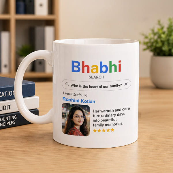 Personalized Bhabhi Google Search Mug for Rakhi