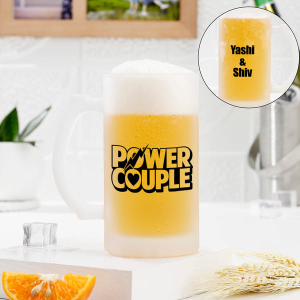Personalized Bhaiya Bhabhi Beer Mug for Rakhi