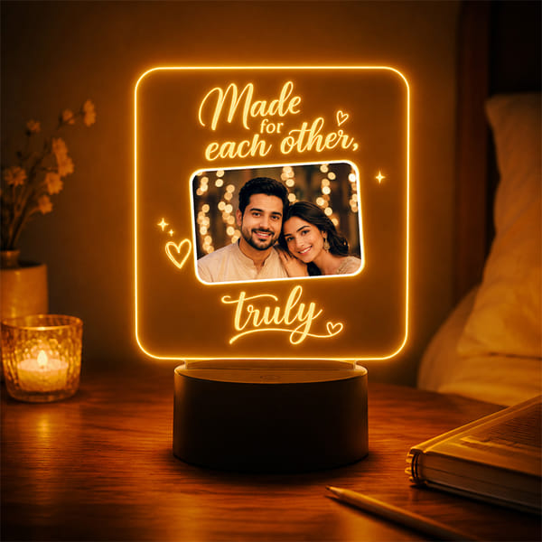 Personalized Bhaiya Bhabhi LED Lamp for Rakhi