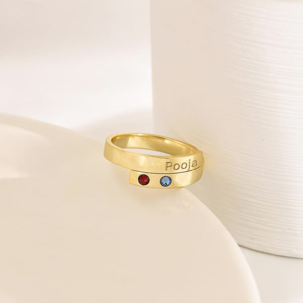 Personalized Birth Stone Ring