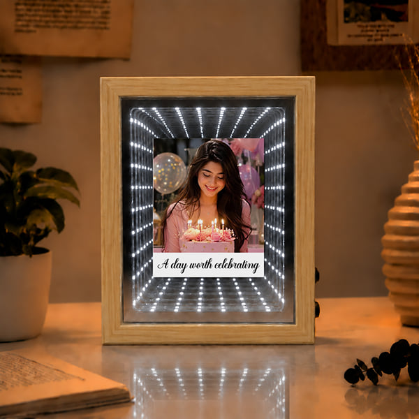 Personalized Birthday Infinity Mirror Frame