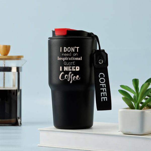 Personalized Black Coffee Tumbler (600 ml)