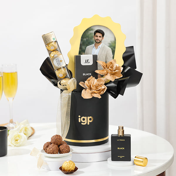 Personalized Black Luxe Celebration Hamper