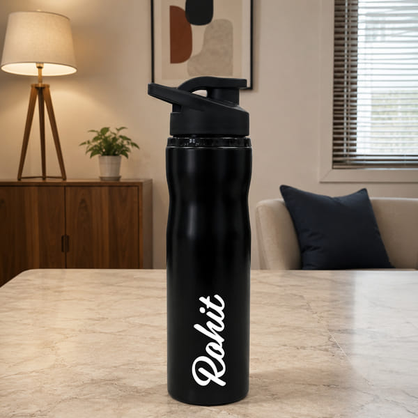 Personalized Black Stainless Steel Bottle