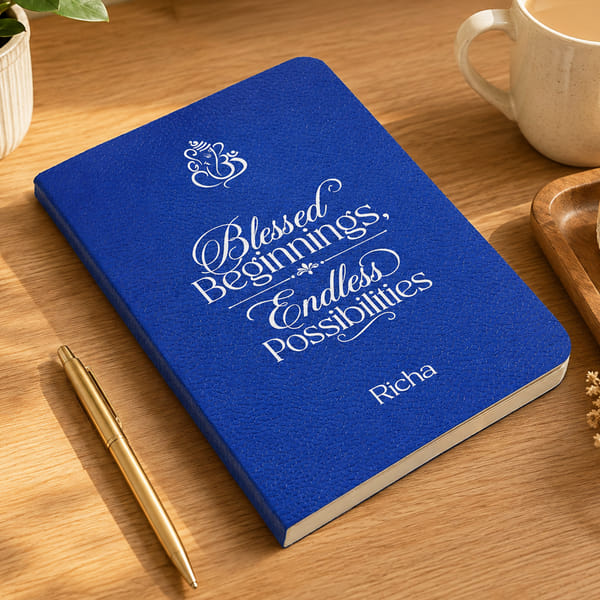 Personalized Blessed Beginnings Ganesha Notebook