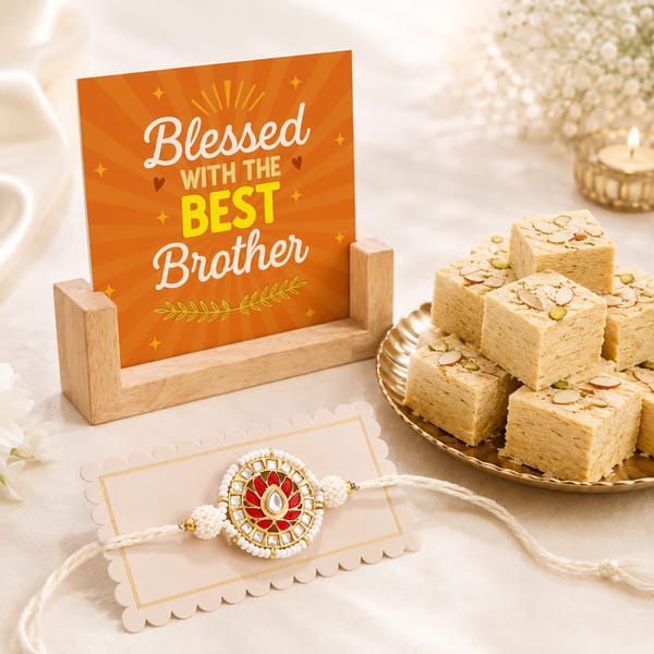 Personalized Blessed Moments Rakhi Hamper