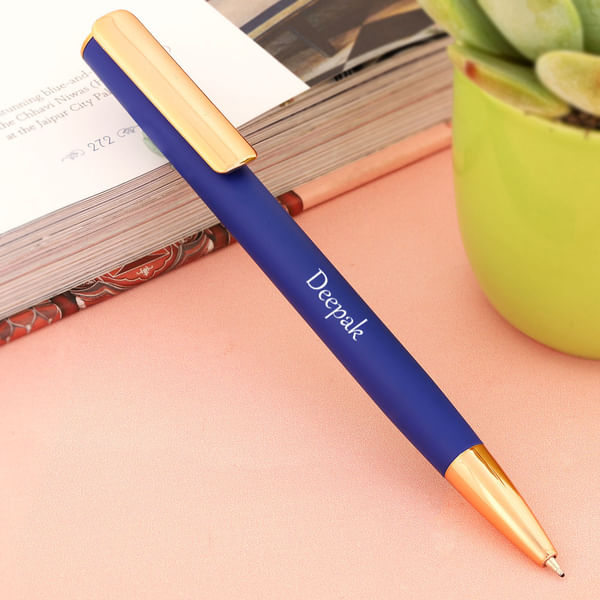 Personalized Blue Matte Finish Ball Pen