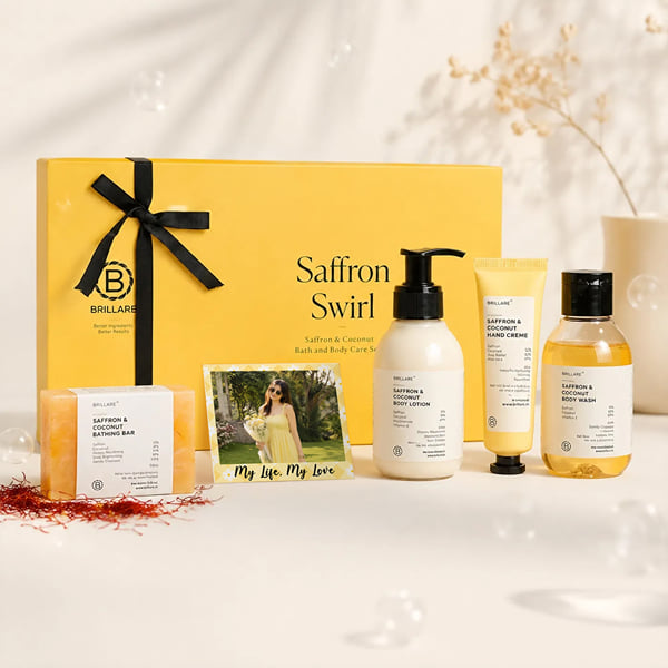 Personalized Brillare Saffron Self Care Karwa Chauth Hamper