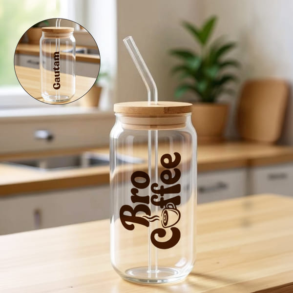 Personalized Bro Coffee Glass Tumbler for Rakhi