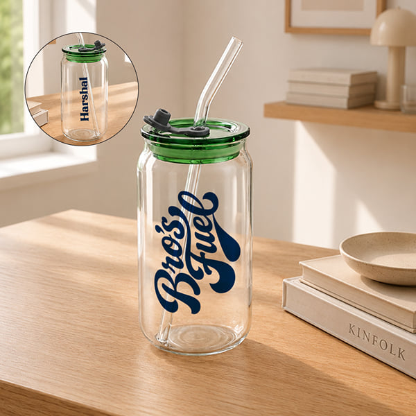 Personalized Bro's Fuel Glass Tumbler for Rakhi