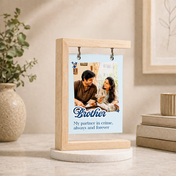 Personalized Brother Photo Wooden Frame for Rakhi
