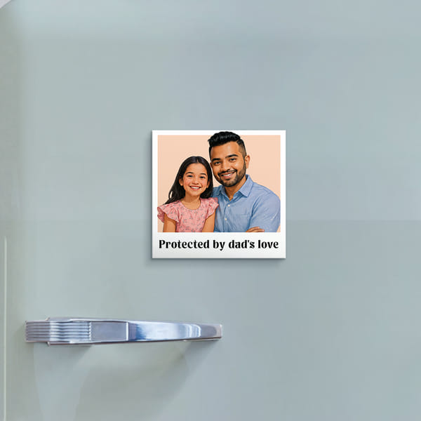 Personalized Caricature Fridge Magnet for Father's Day
