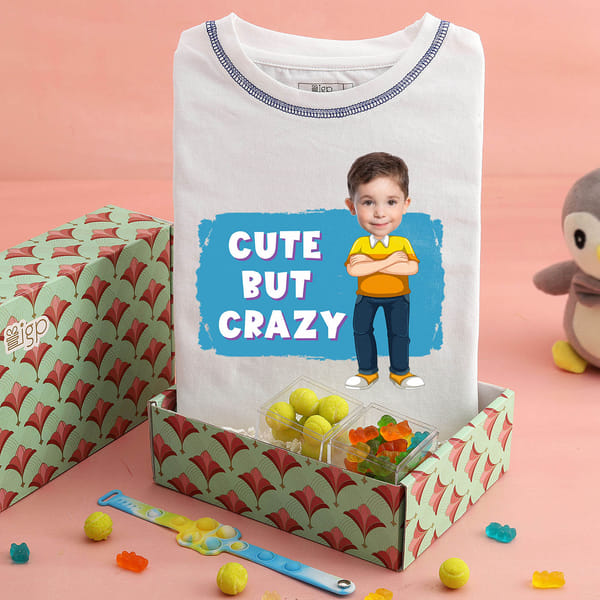 Personalized Caricature T-shirt Hamper - White