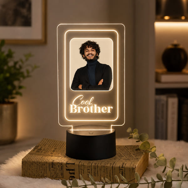 Personalized Cool Brother LED Acrylic Photo Lamp For Rakhi