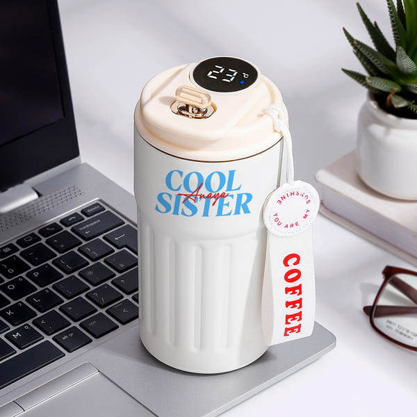 Personalized Cool Sister Temperature Display Tumbler for Rakhi
