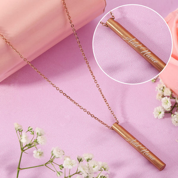 Personalized Cylindrical Pendant Chain