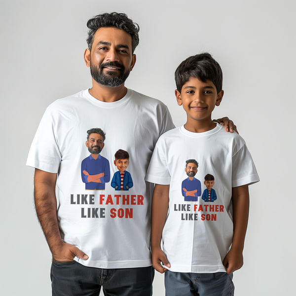 Personalized Dad And Son Caricature T-shirts