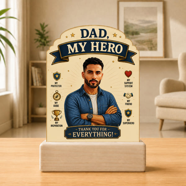 Personalized Dad My Hero Caricature for Father's Day