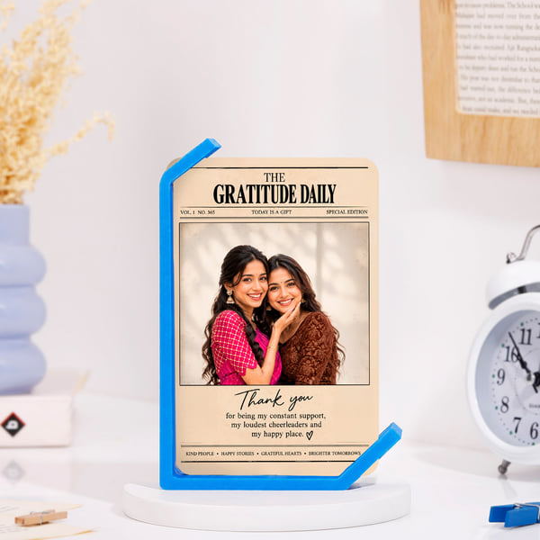 Personalized Daily Gratitude Newspaper Photo Frame
