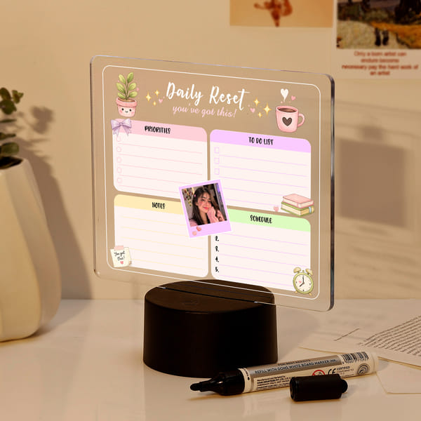 Personalized Daily Tracker LED Lamp For Sisters