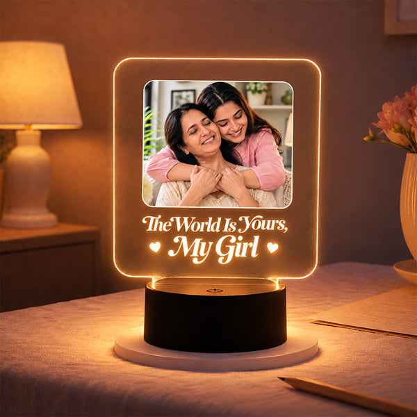 Personalized Daughter's World LED Photo Lamp