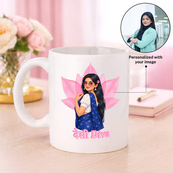 Personalized Desi Diva Ghibli Style Mug