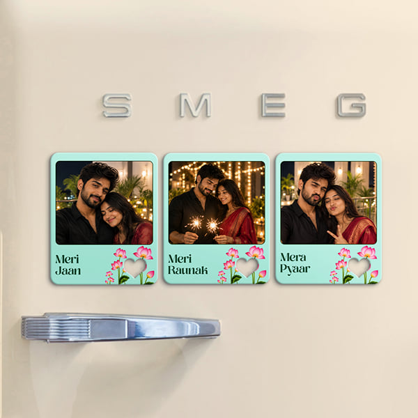 Personalized Diwali Couple Magnet Set