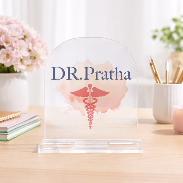 Personalized Doctor's Acrylic Desk Stand