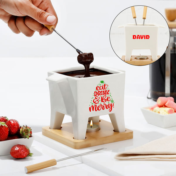 Personalized Eat Drink Merry Fondue Set