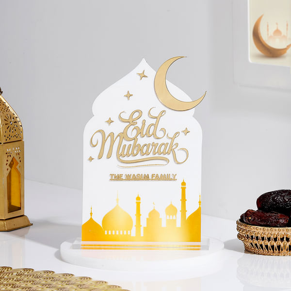 Personalized Eid Mubarak Acrylic Mosque Stand