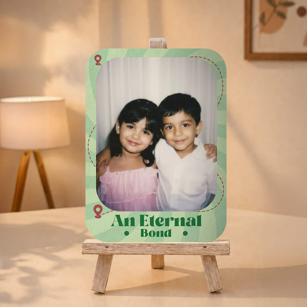Personalized Eternal Bond Acrylic Photo Stand for Rakhi