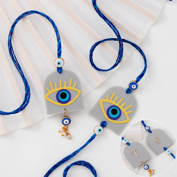 Personalized Evil Eye Bhaiya Bhabhi Rakhi