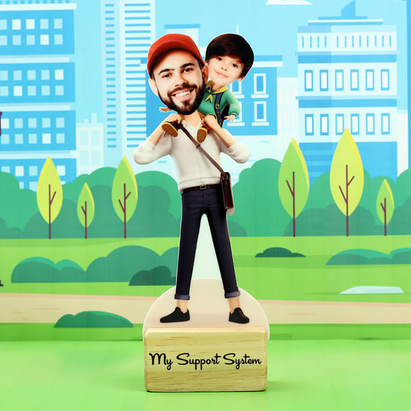 Personalized Father And Son Caricature