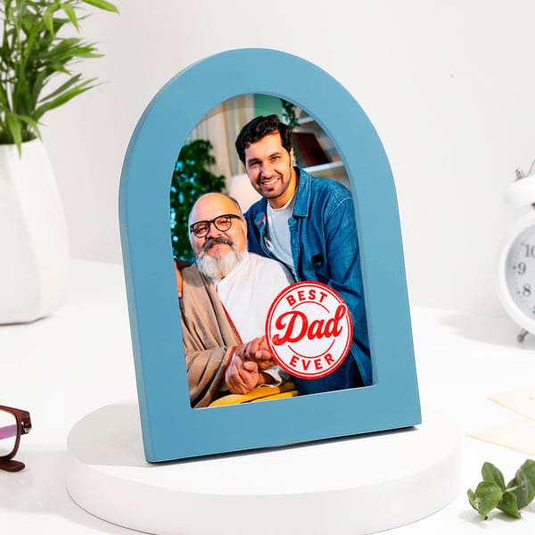 Personalized Father's Day Best Dad Wooden Photo Frame