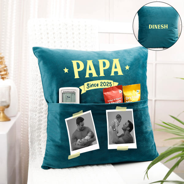 Personalized Father's Day Cozy Pocket Cushion