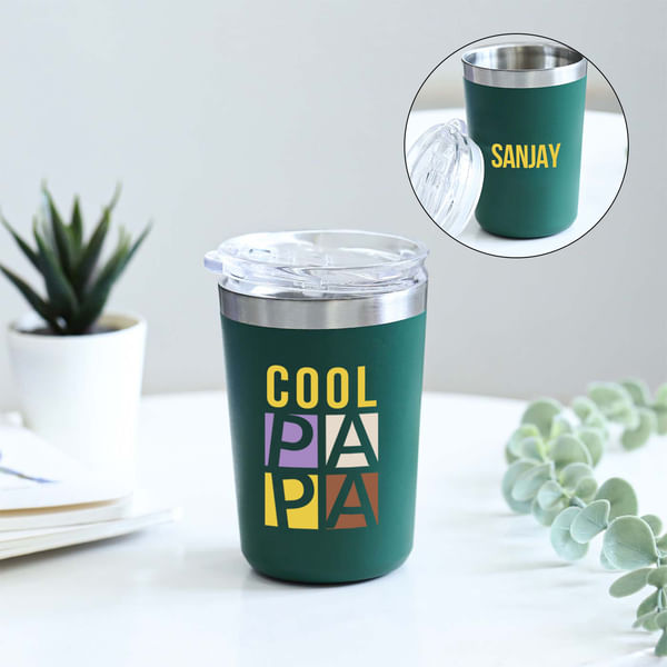 Personalized Father's Day Green Tumbler